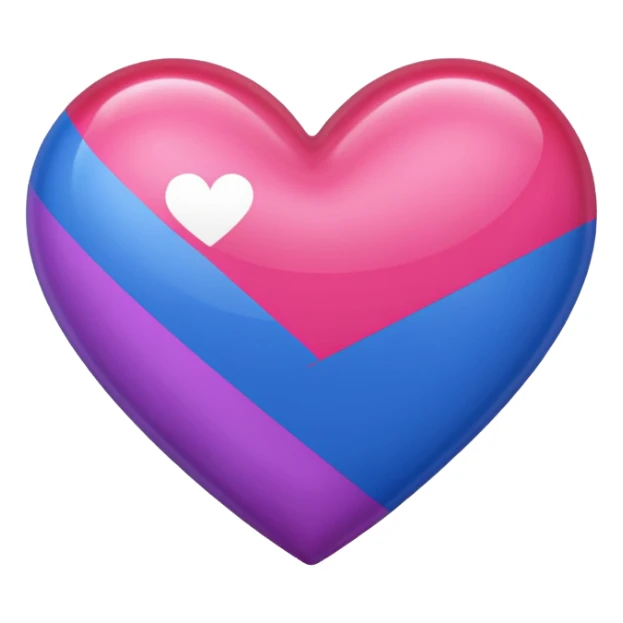 heart with bisexual flag colors sticker