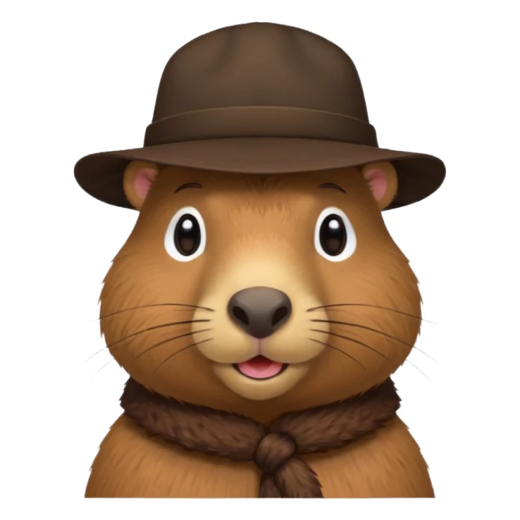 Cute Capybara wearing a hat sticker