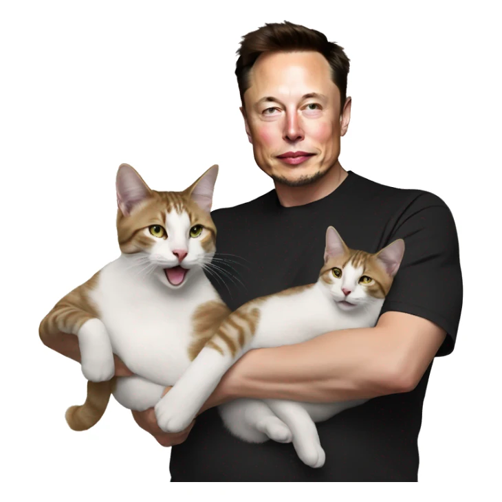 elon musk with a cat sticker