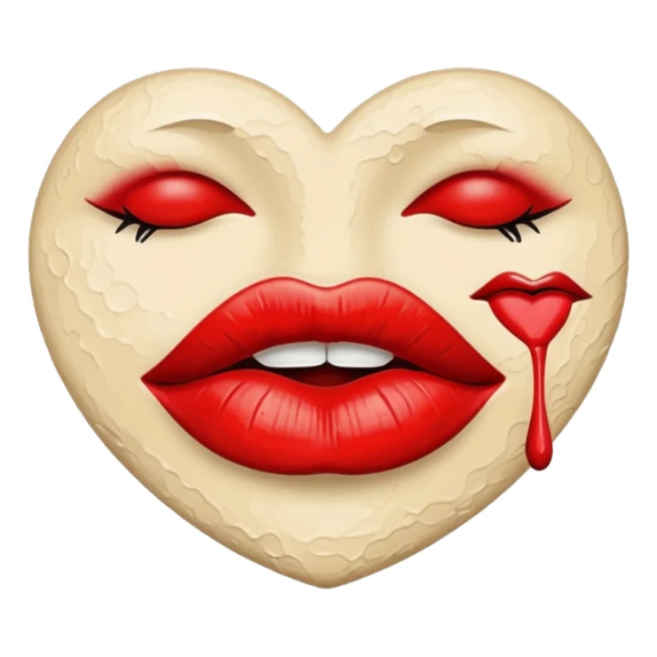 beige colored kiss print  sticker