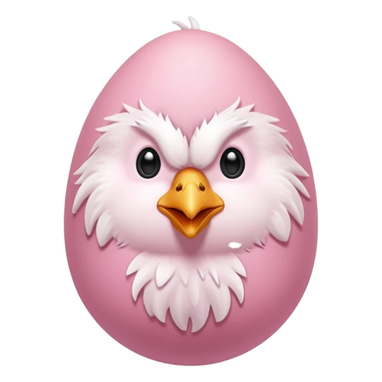 pink egg crack with pink  chicken sticker