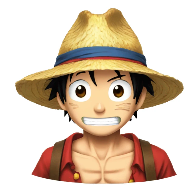 Luffy qui ecrit un M sticker
