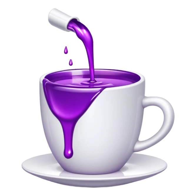 White cup spilling purple liquid  sticker