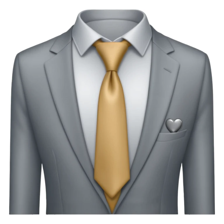  grey necktie with grey heart sticker
