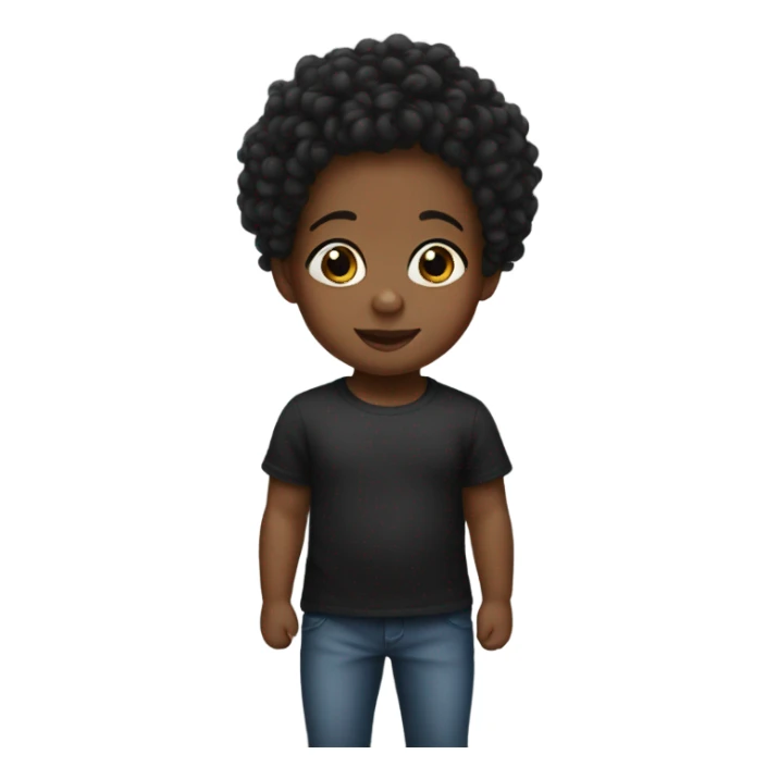 black baby with short curls sticker