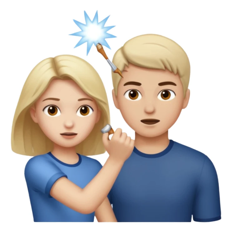 Girl hitting a boy sticker