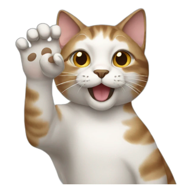 cat waving paw sticker