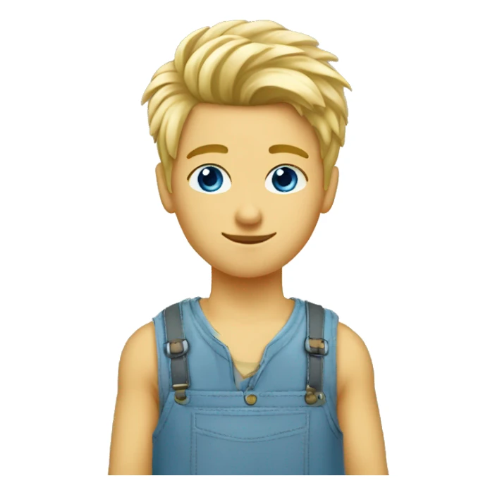 Garçon blond yeux bleu coiffé bazar sticker