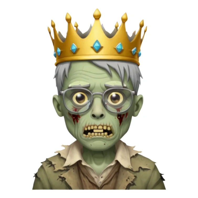 crowned zombie with glasses sticker