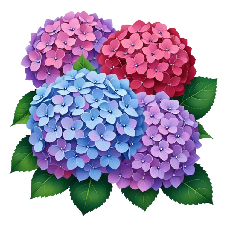blue, red, pink and lilac hydrangeas sticker