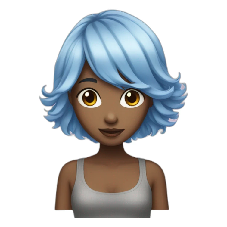 Blu-hair girl sticker
