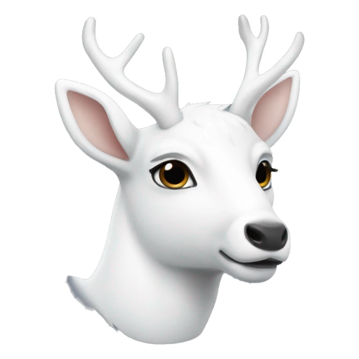 all white deer sticker