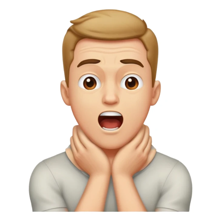 guy yelled with arms crossed around his neck sticker