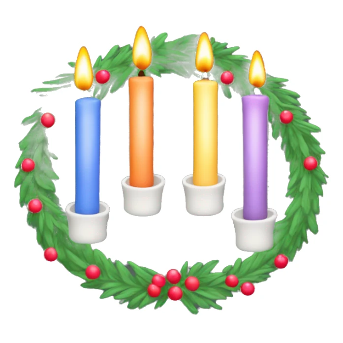 Boho Advent wreath with four candles sticker