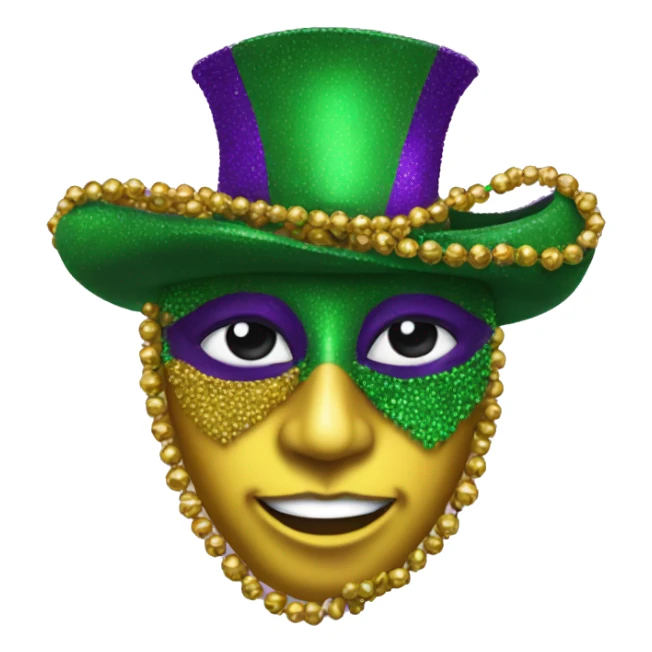 Realistic isolated mardi gras beads sticker