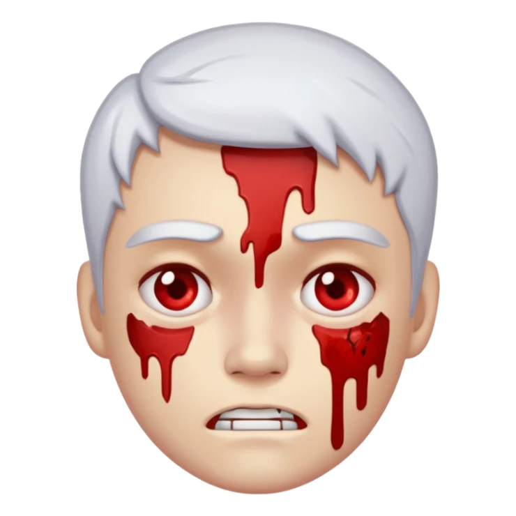 A pail white bloody character sticker