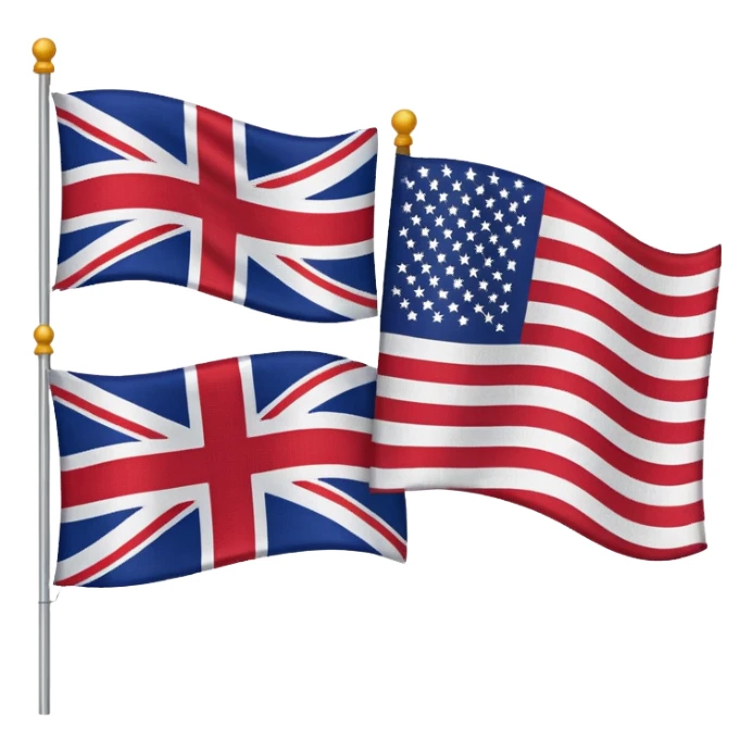 british flag and AMERICAN flag sticker