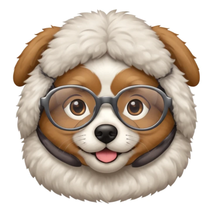 dog wearing grany sticker