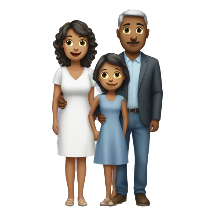 Mom dad daughter sticker