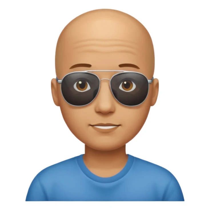 Bald boy in sunglasses  sticker