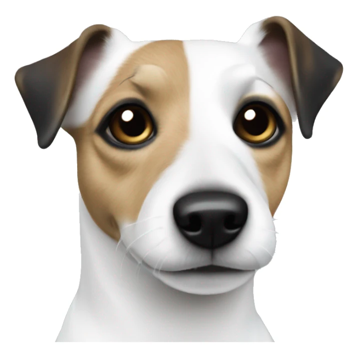 solid white jack russell with solid black eyes  sticker