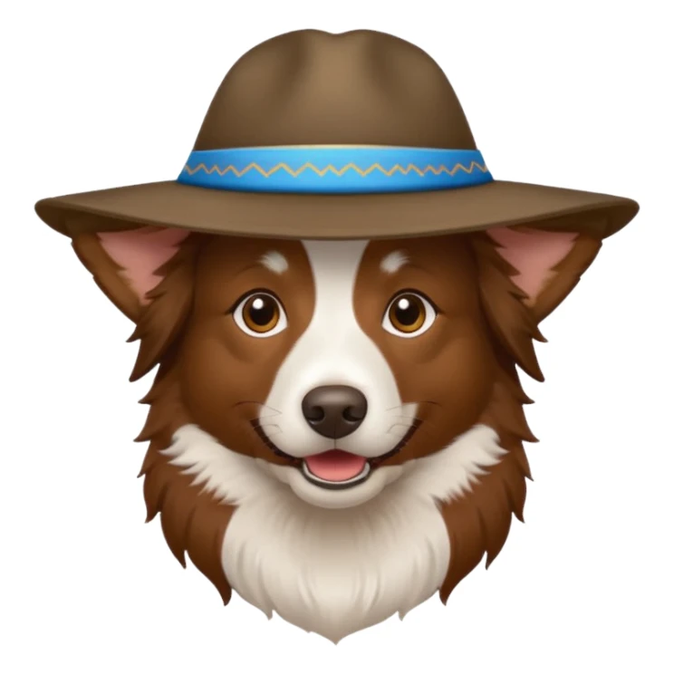 brown border collie with Uyghur hat sticker