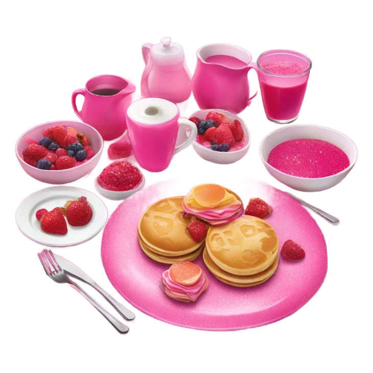 Hot pink elegant breakfast with glitter  sticker