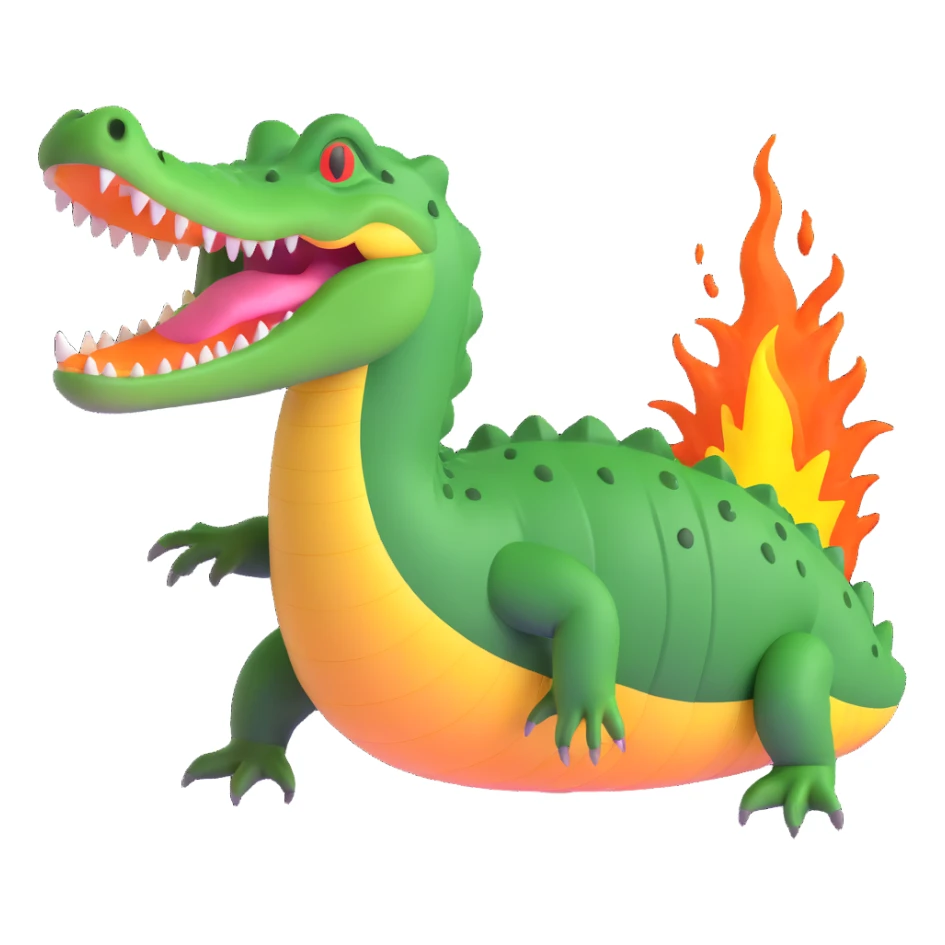 wild crocodile with explosive energy sticker