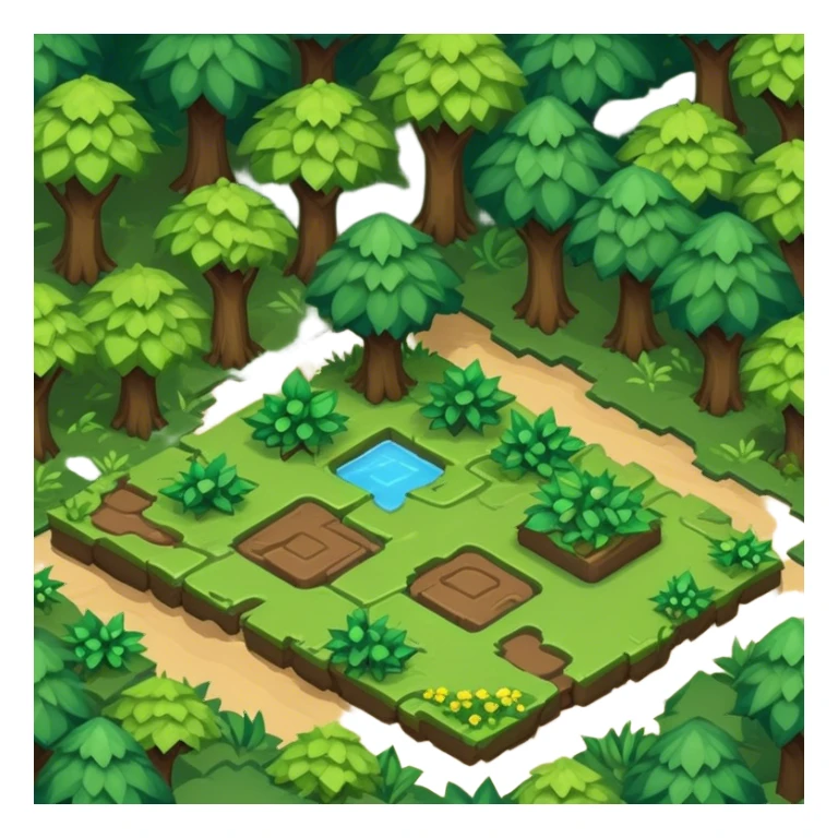 StarCraft-inspired, isometric RTS rugged terrain tile forest sticker