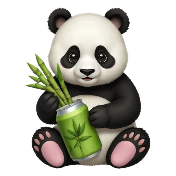 Panda eating a can sticker