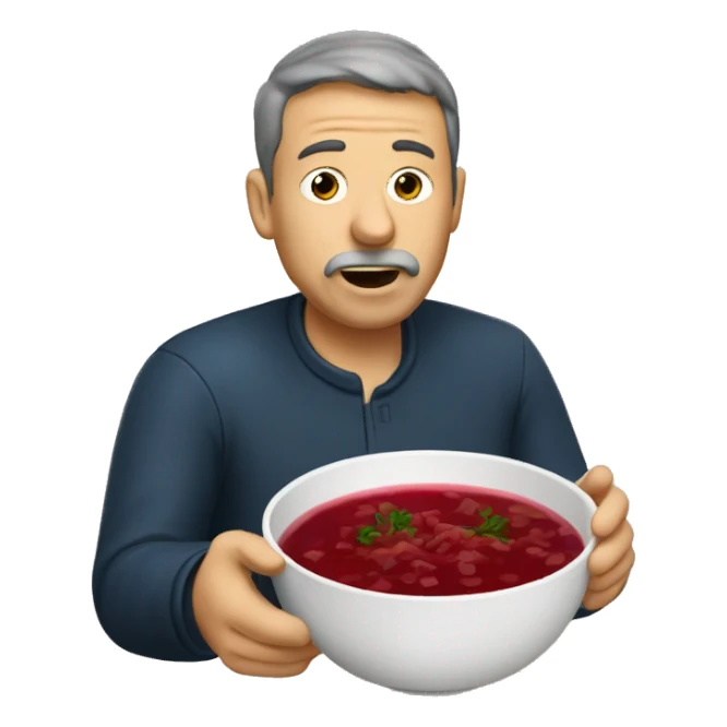 man eating borscht sticker