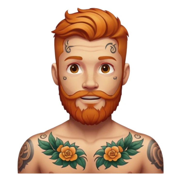 Ginger bearded man with tattoos  sticker