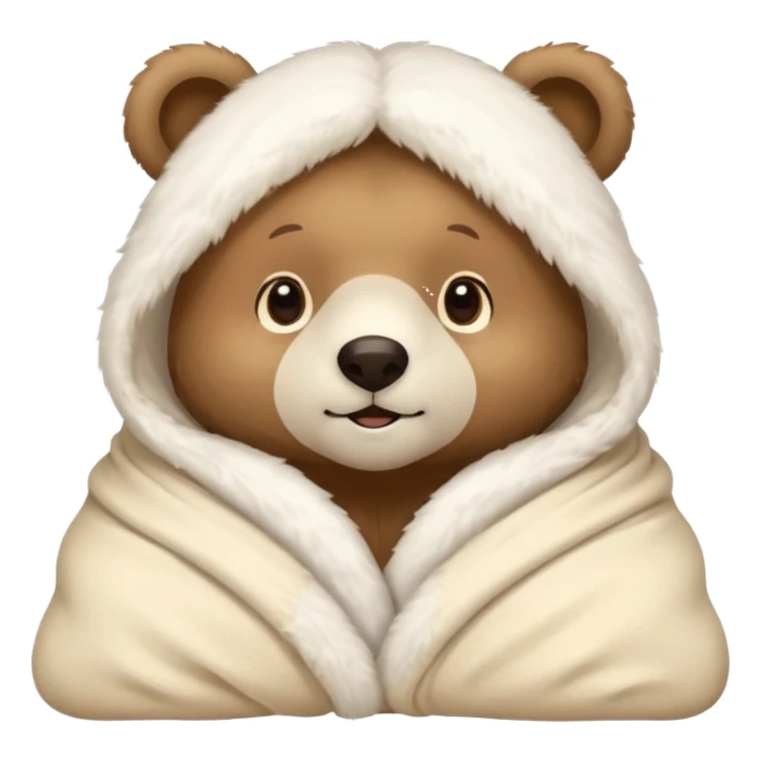 winter bear in a cream coloured blanked sticker