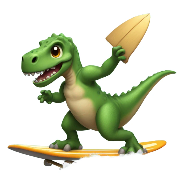 Dino surfing sticker