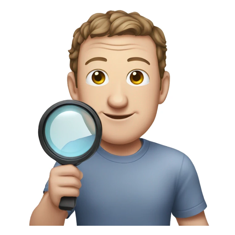 Mark zuckerberg holding magnifier sticker