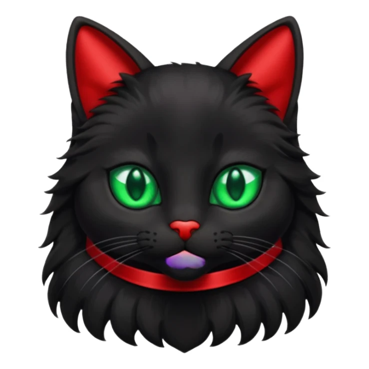 Black cat with red 🎀 emoji sticker
