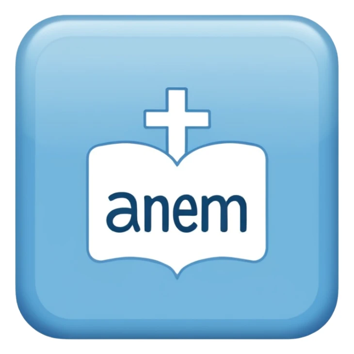 light blue word "AMEN" simple font in rectangle sticker