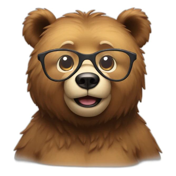 Bear with Glasses say Hi sticker