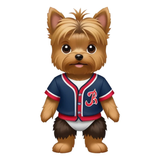 yorkie in braves outfit sticker