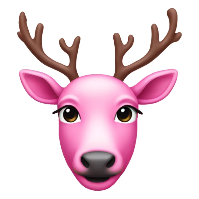 Pink reindeer sticker