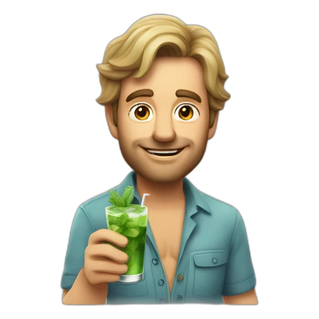 Ned falnders drinking mojito sticker