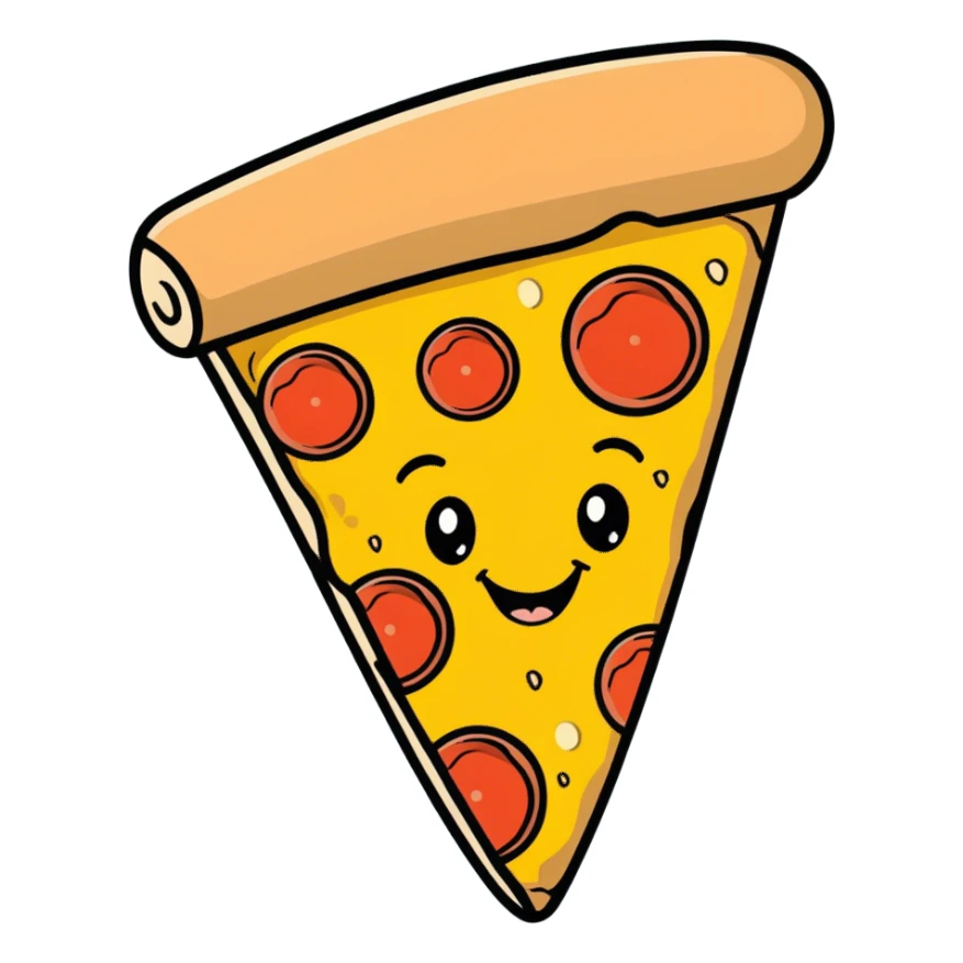 Pizza face sticker
