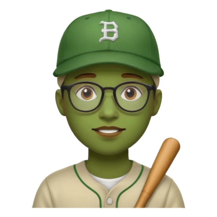 glasses brocoli with baseball hat sticker