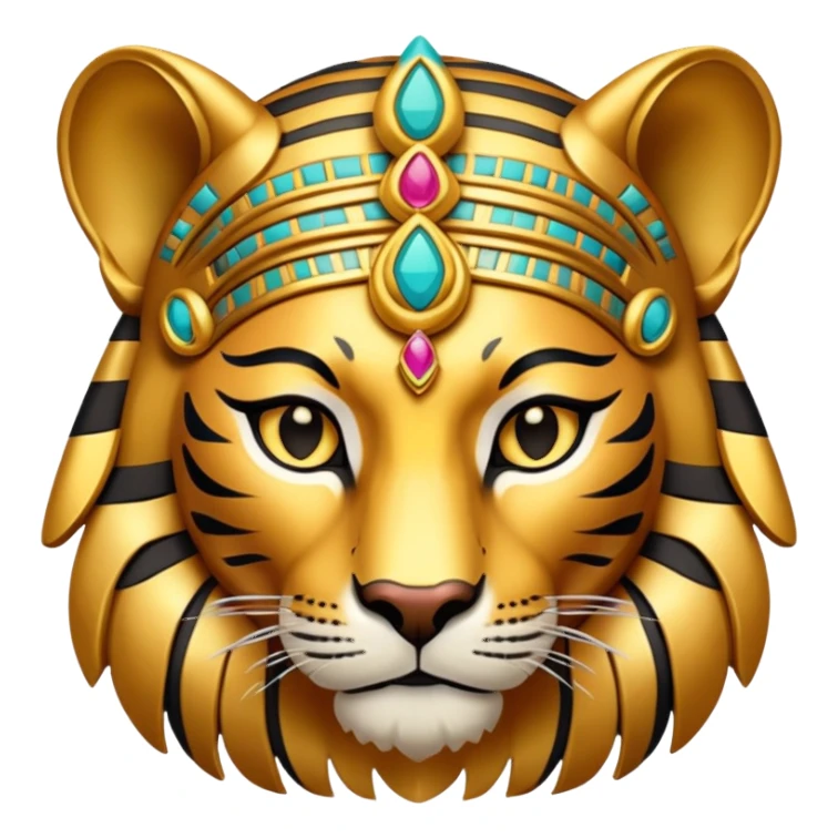 Ancient Egyptian tiger god with headdress sticker