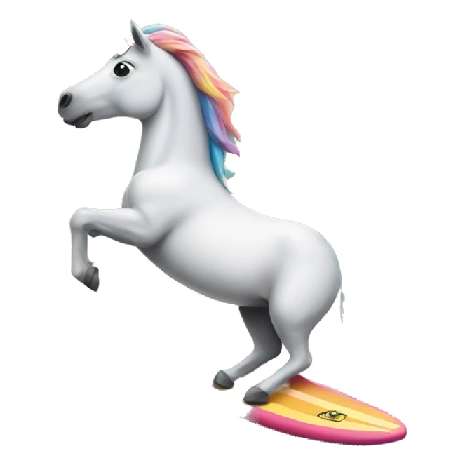 A unicorn on a surfboard  sticker