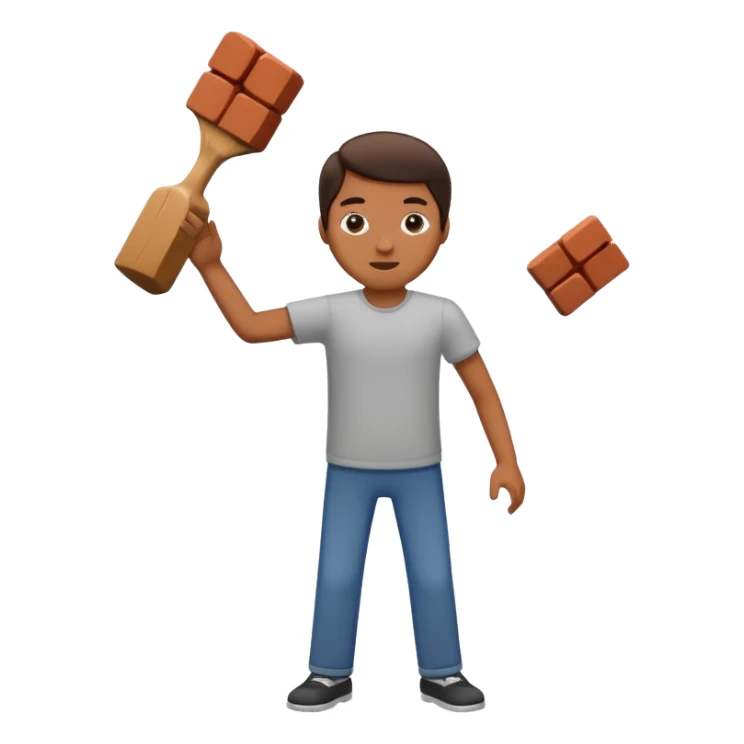 Stick figure throwing brick  sticker