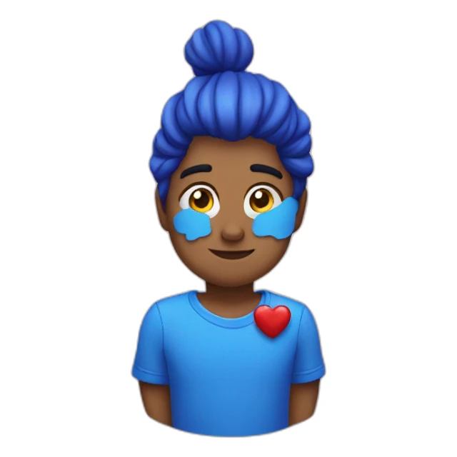 Emoji con corazón azul sticker