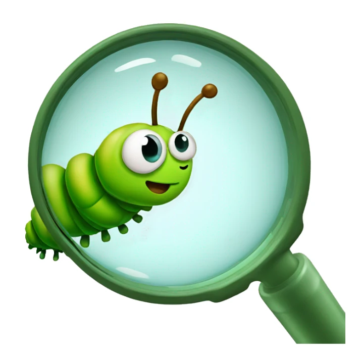 caterpillar magnifying glass sticker