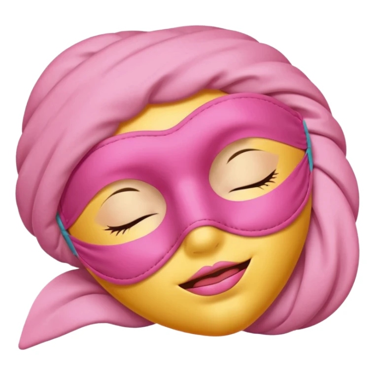 sleeping emoji with pink mask sticker
