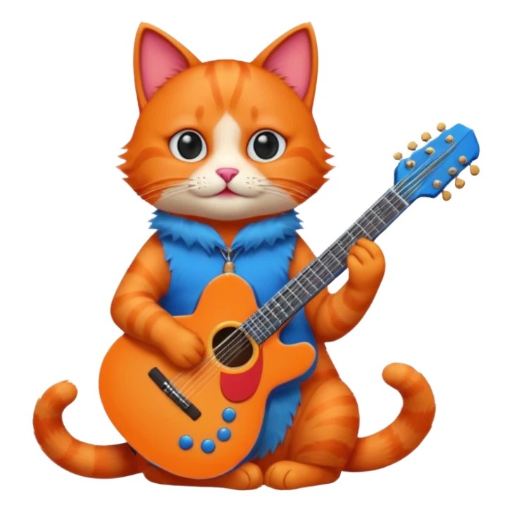 red-cat-with-blue-guitar sticker